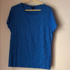 NWOT Talbots lace front tee